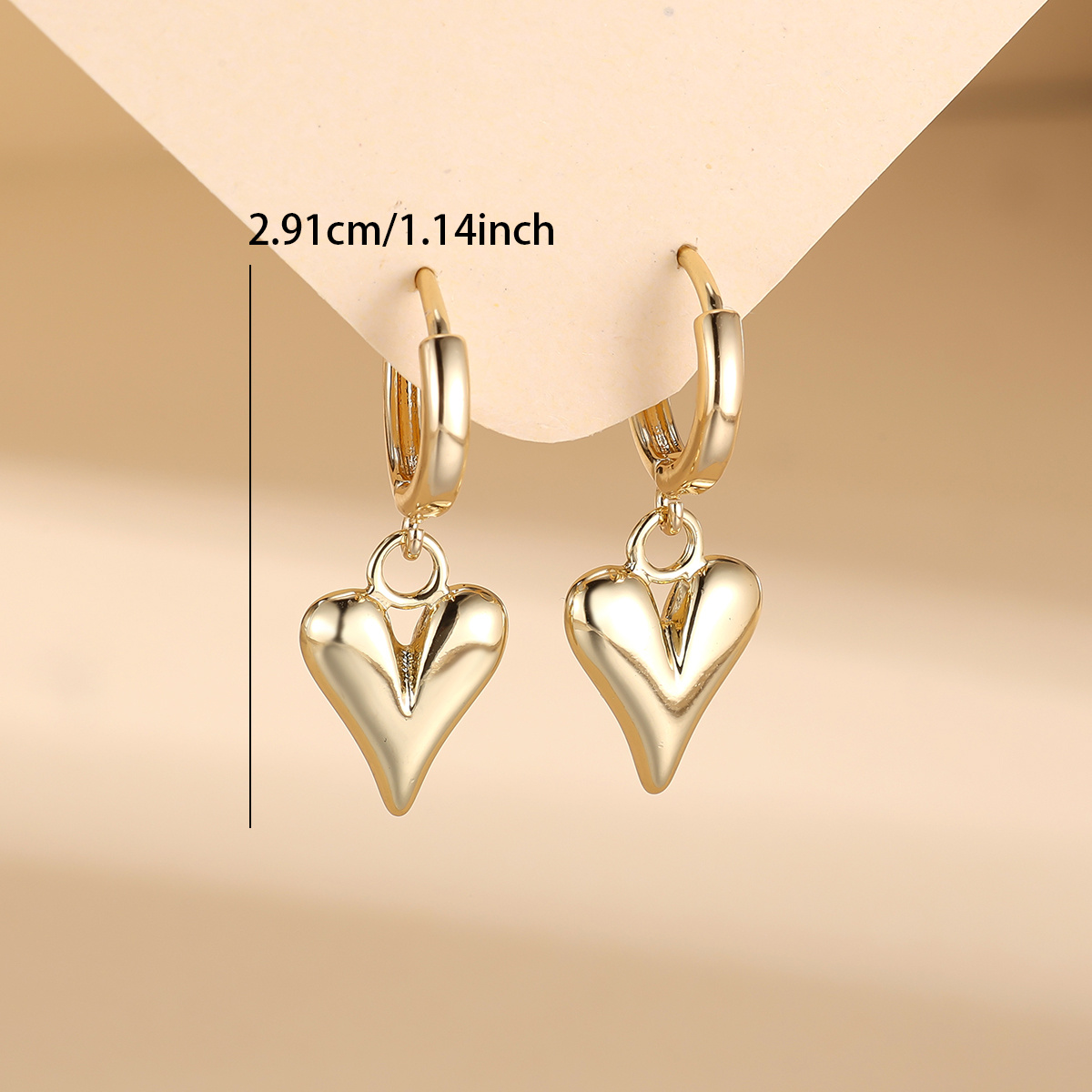 Women's Love Pendant Earrings, Exquisite Synthetic Zirconia Design